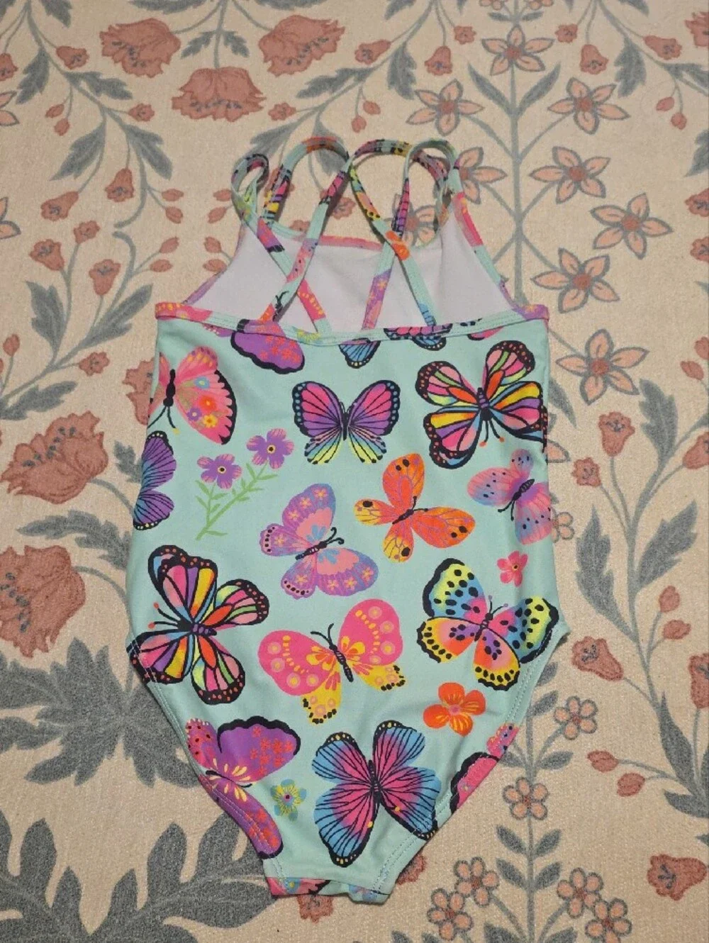 The Children's Place Aqua Butterfly Print One-Piece Swimsuit